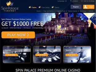 Spin Palace Casino Home