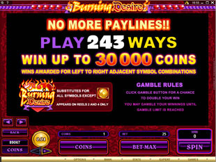 Burning Desire Slots Payout