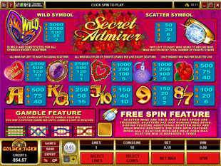 Secret Admirer Slots Payout