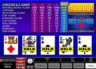 Deuces & Joker Video Poker